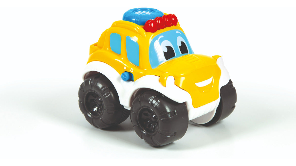 Auto Safari Con Luz Y Sonido Pull Back Clementoni Color Amarillo
