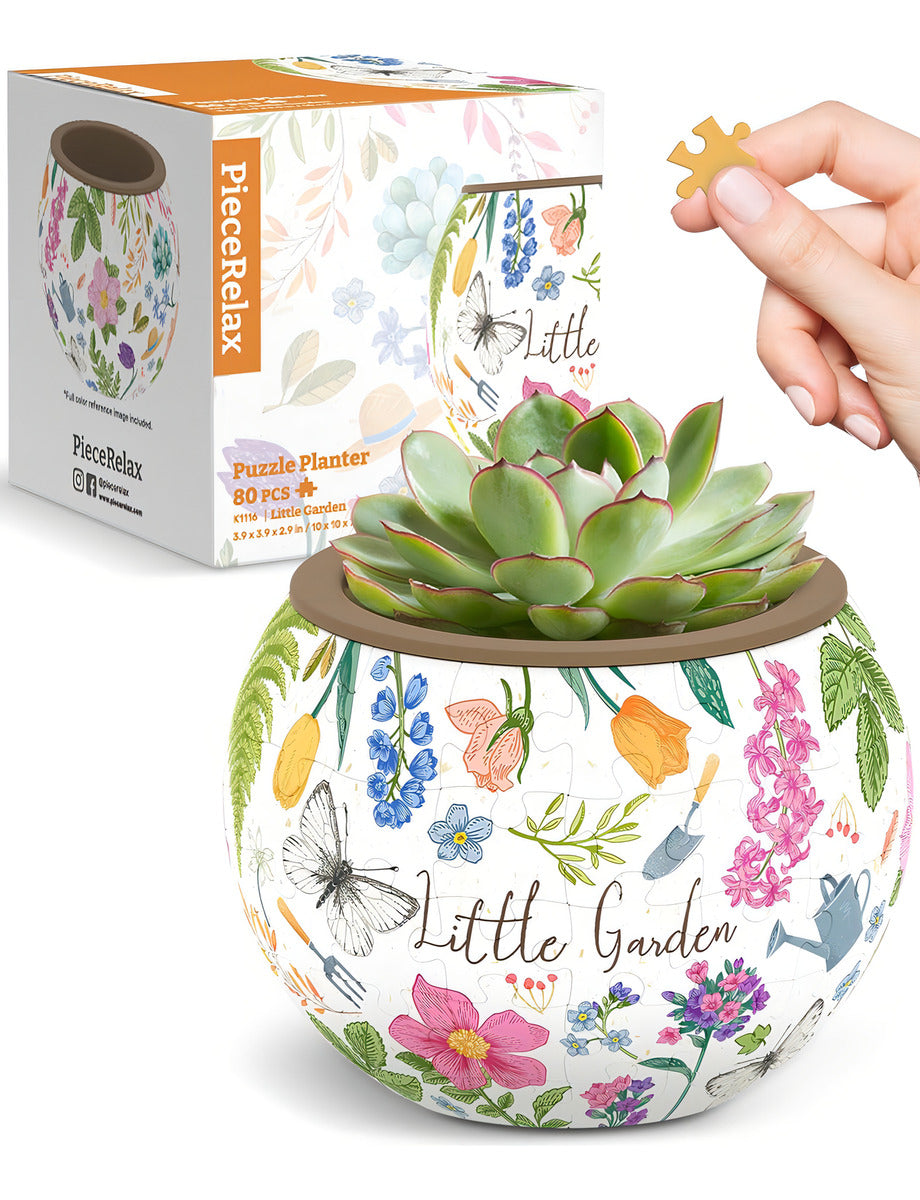 Rompecabezas 3d 80 Piezas Maceta Mi Pequeño Jardín Piecerelax Plástico