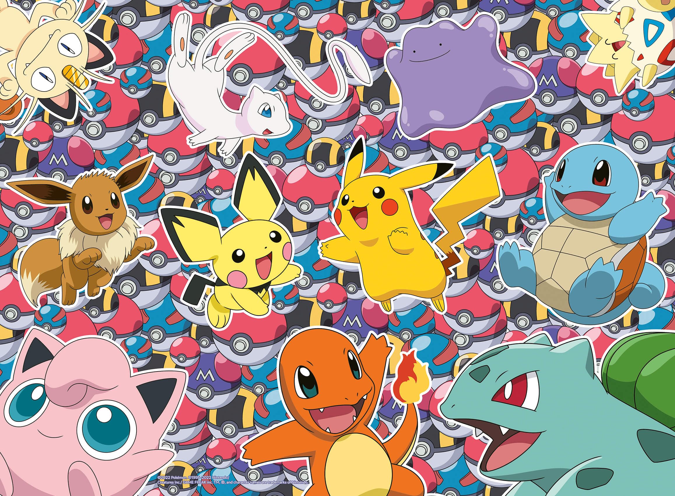 Ravensburger Pokémon Rompecabezas Infantil XXL 100 Piezas | Rompecabezas de Pikachu y Amigos (Eevee, Ditto, Pichu, Mew, Charmander, etc) | Niños de 6 Años en Adelante | Calidad Premium Alemana