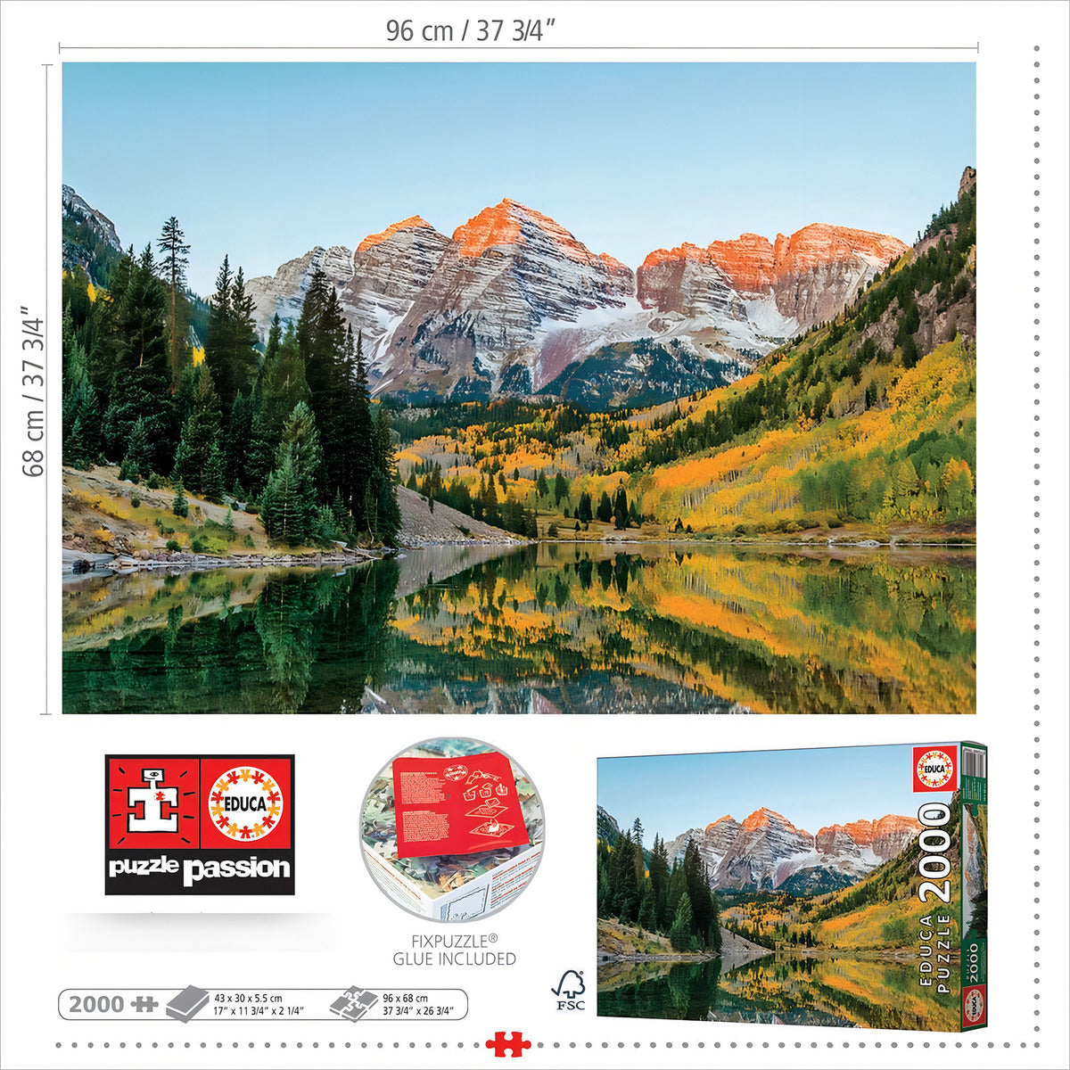Rompecabezas 2000pz Maroon Bells, Ee. Uu