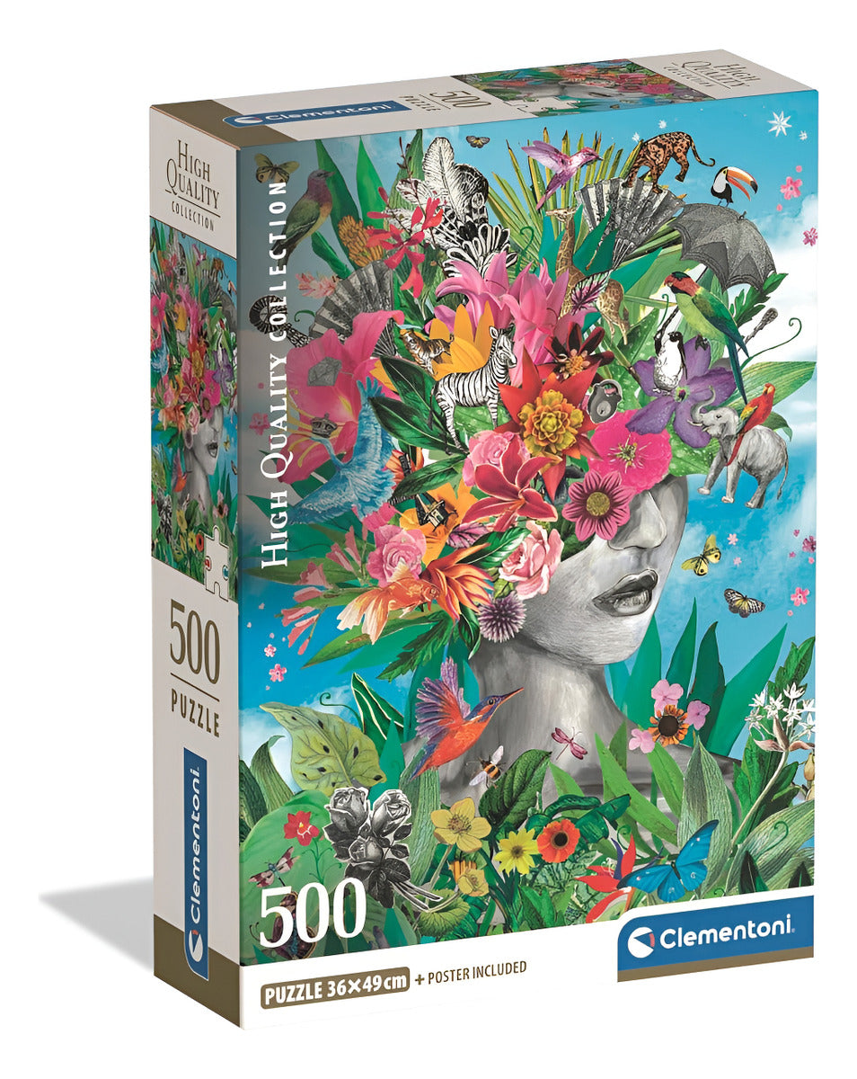 Rompecabezas Clementoni Cabeza En La Selva Compact 500 Pzs