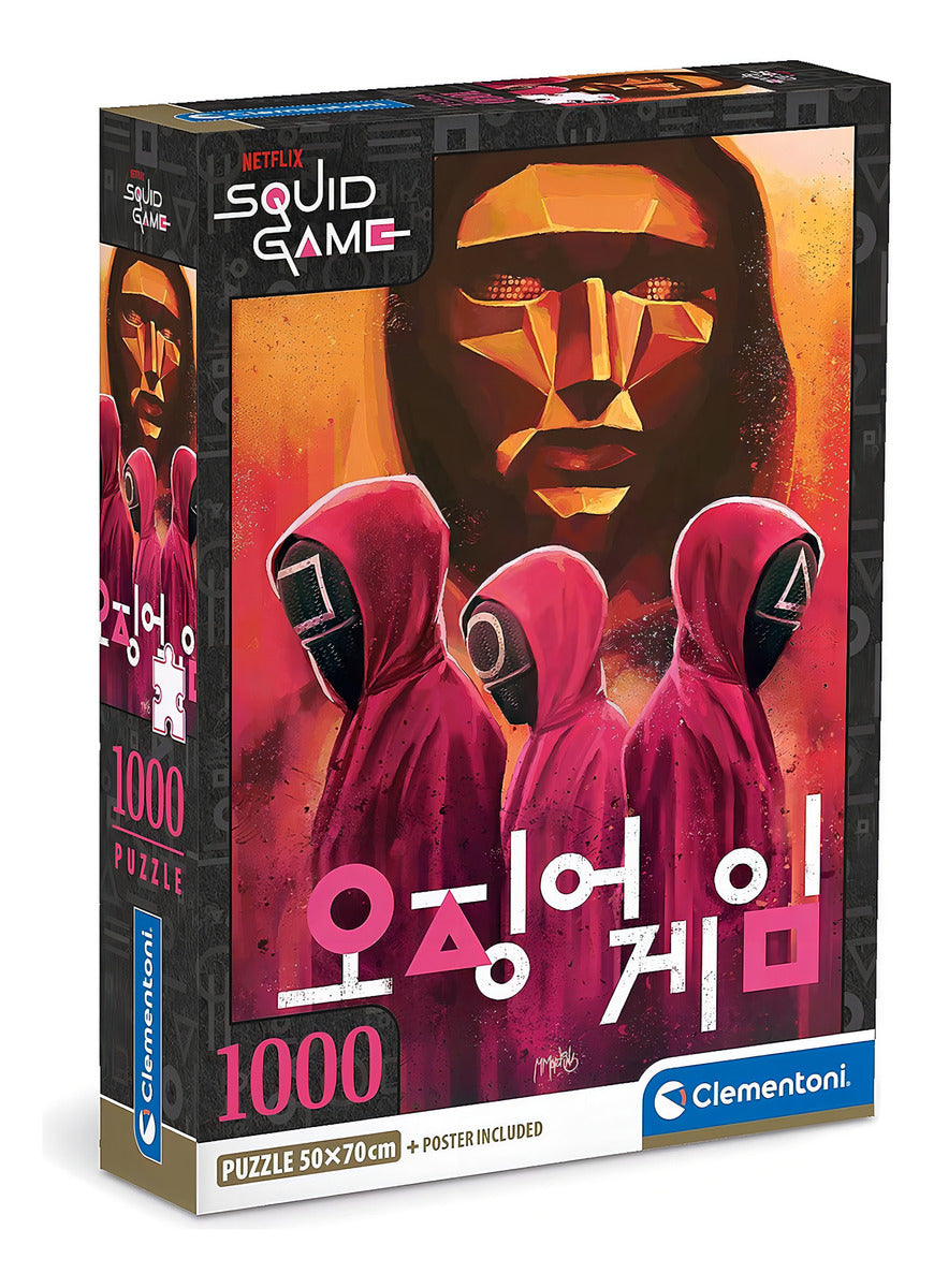 Rompecabezas Squid Game Master 1000 Pz Juego Del Calamar Clementoni Italia Front Man Netflix Con Poster
