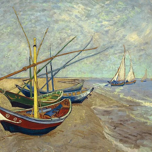 Van Gogh Barcos Pesqueros Mini Rompecabezas 1000 Pieza Tomax