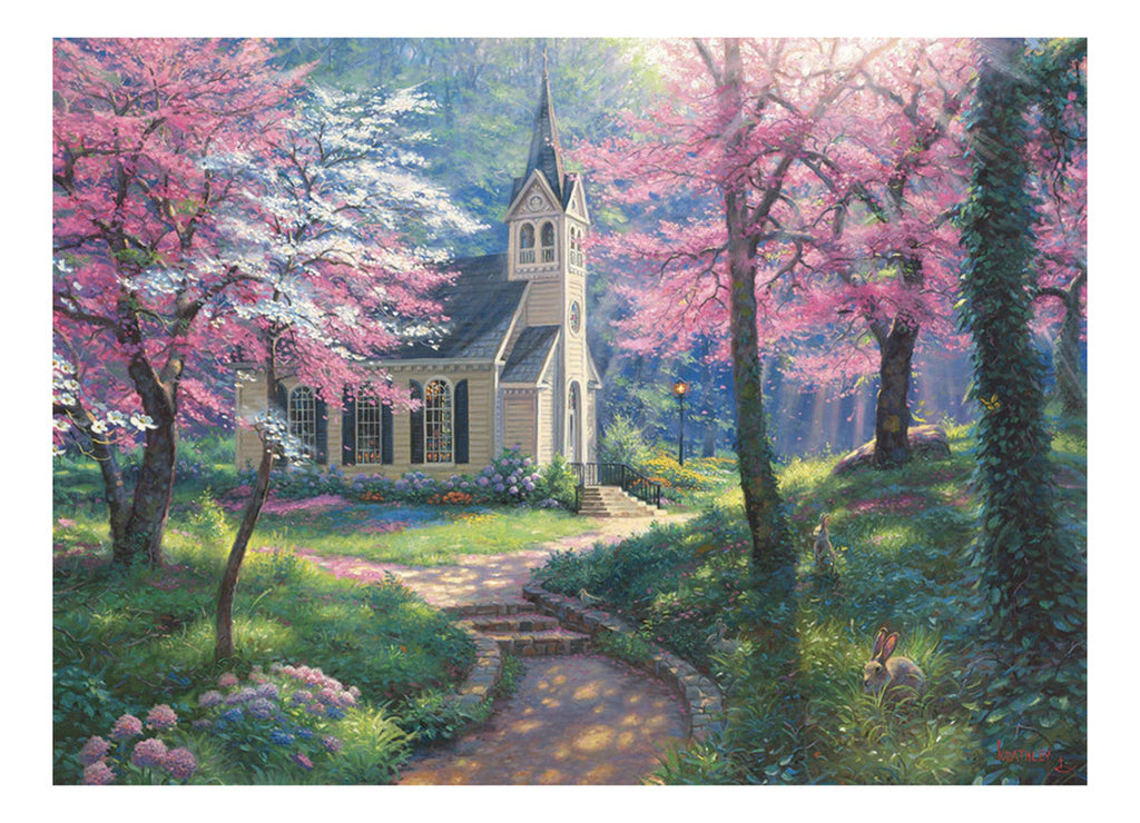 Rompecabezas Cobble Hill 500 Piezas Paisaje Capilla En El Bosque