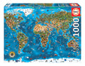 Rompecabezas Mapa Maravillas Mundo Piramide 1000 Pz Educa