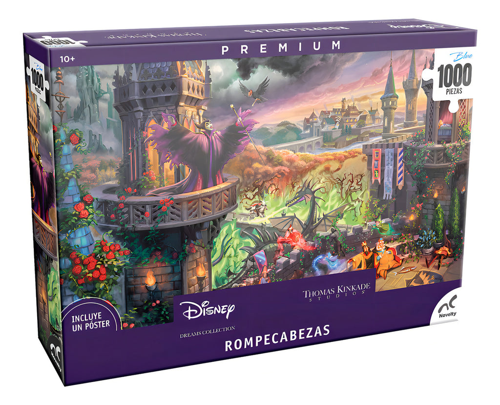 Rompecabezas Disney Villanos & Princesas 1000 Piezas Premium  Ilustración Thomas Kinkade, Póster Incluido, Perfecto Para Coleccionistas Y Regalo