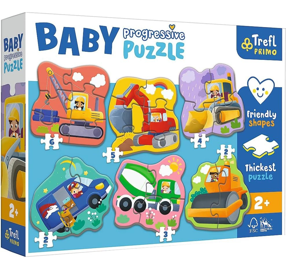 Vehículos Rompecabezas Bebe Progresivo 22 Piezas Trefl 44004