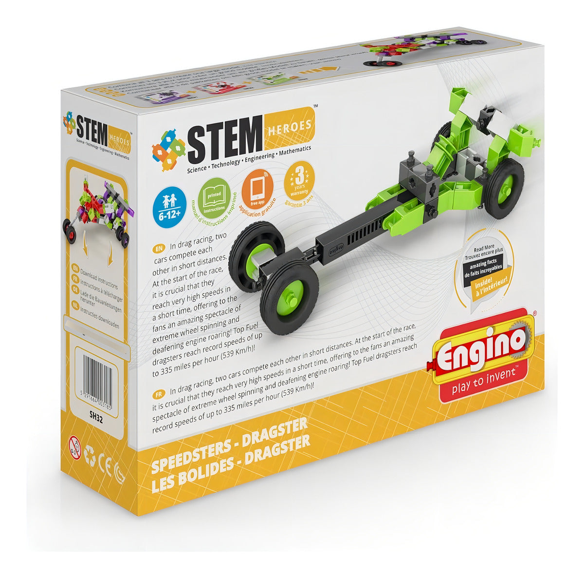 Engino Héroes Speedsters 39 Piezas Dragster Sh32