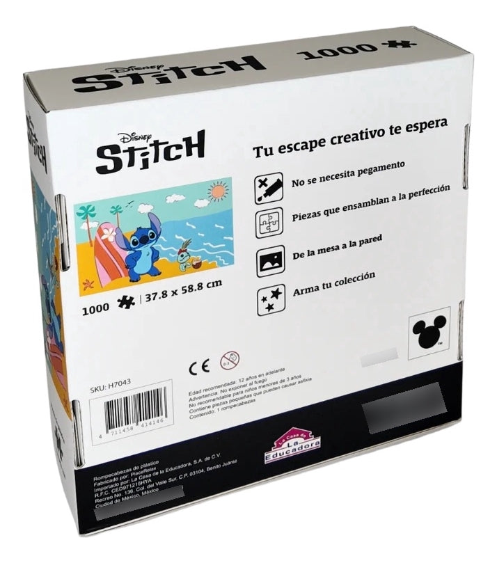 Rompecabezas Stitch En La Playa 1000 Piezas De Plástico