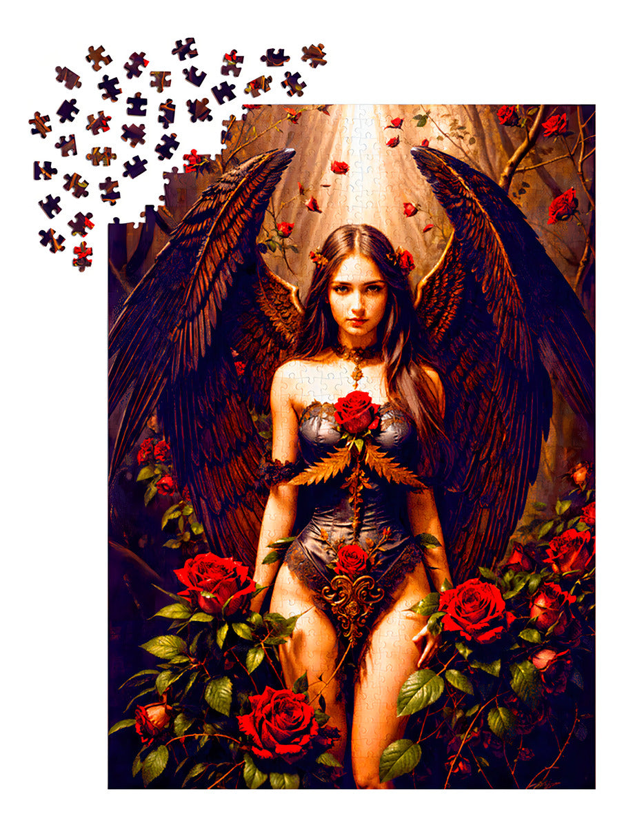 Rompecabezas Enjoy Puzzle 1000 Piezas Ángel Oscuro Arte Cartón