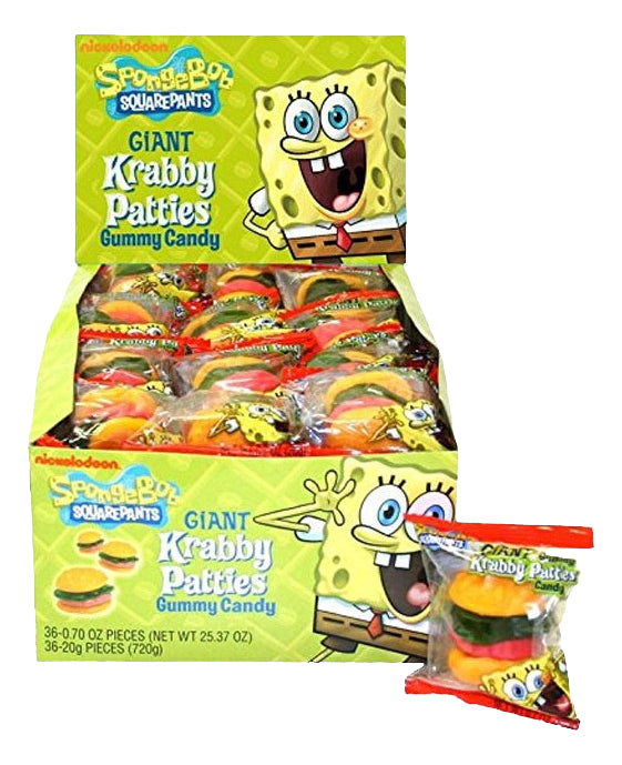Dulce Spongebob Krabby Patties Gomitas Hamburguesa 36 Piezas