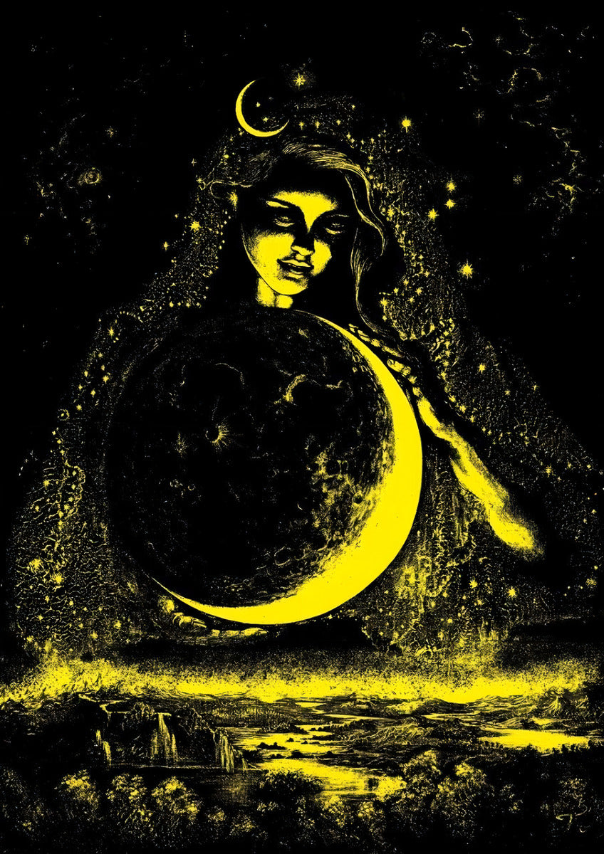 Rompecabezas 1000 Piezas Arte Neón Diosa De La Luna Art Puzzle