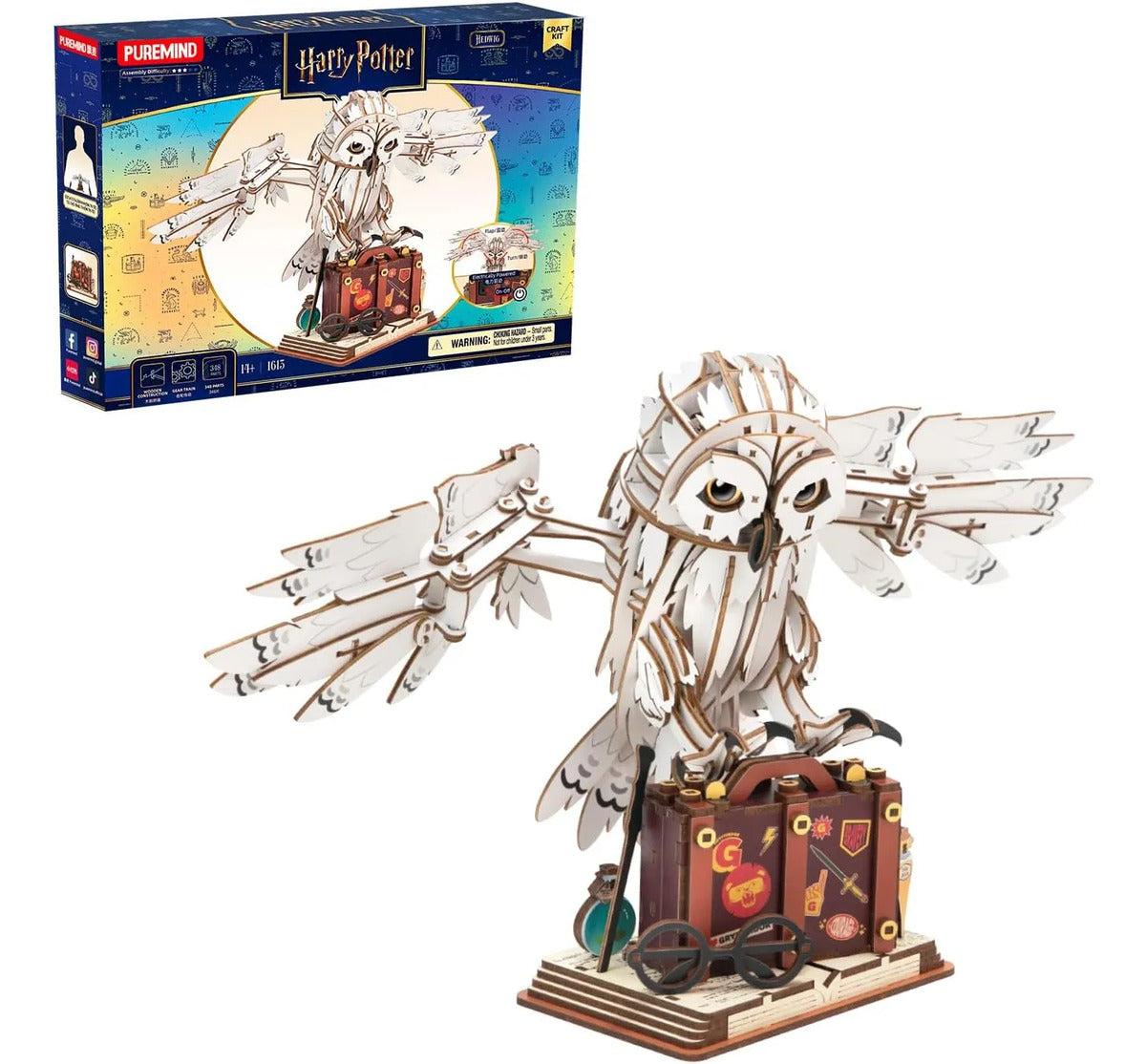 Puremind Rompecabezas Madera 3d Búho Hedwig Harry Potter