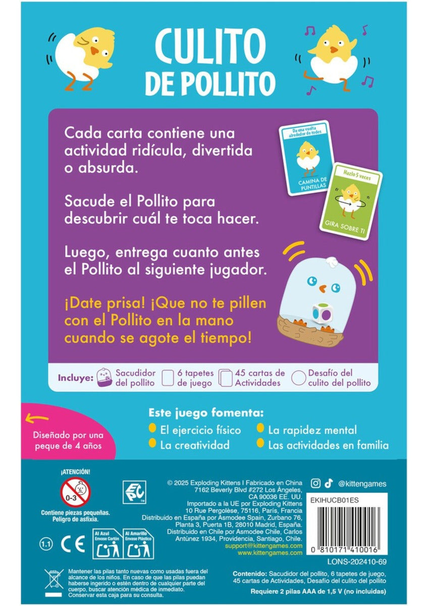 Juego De Mesa Culito De Pollito Asmodee Kittens Games