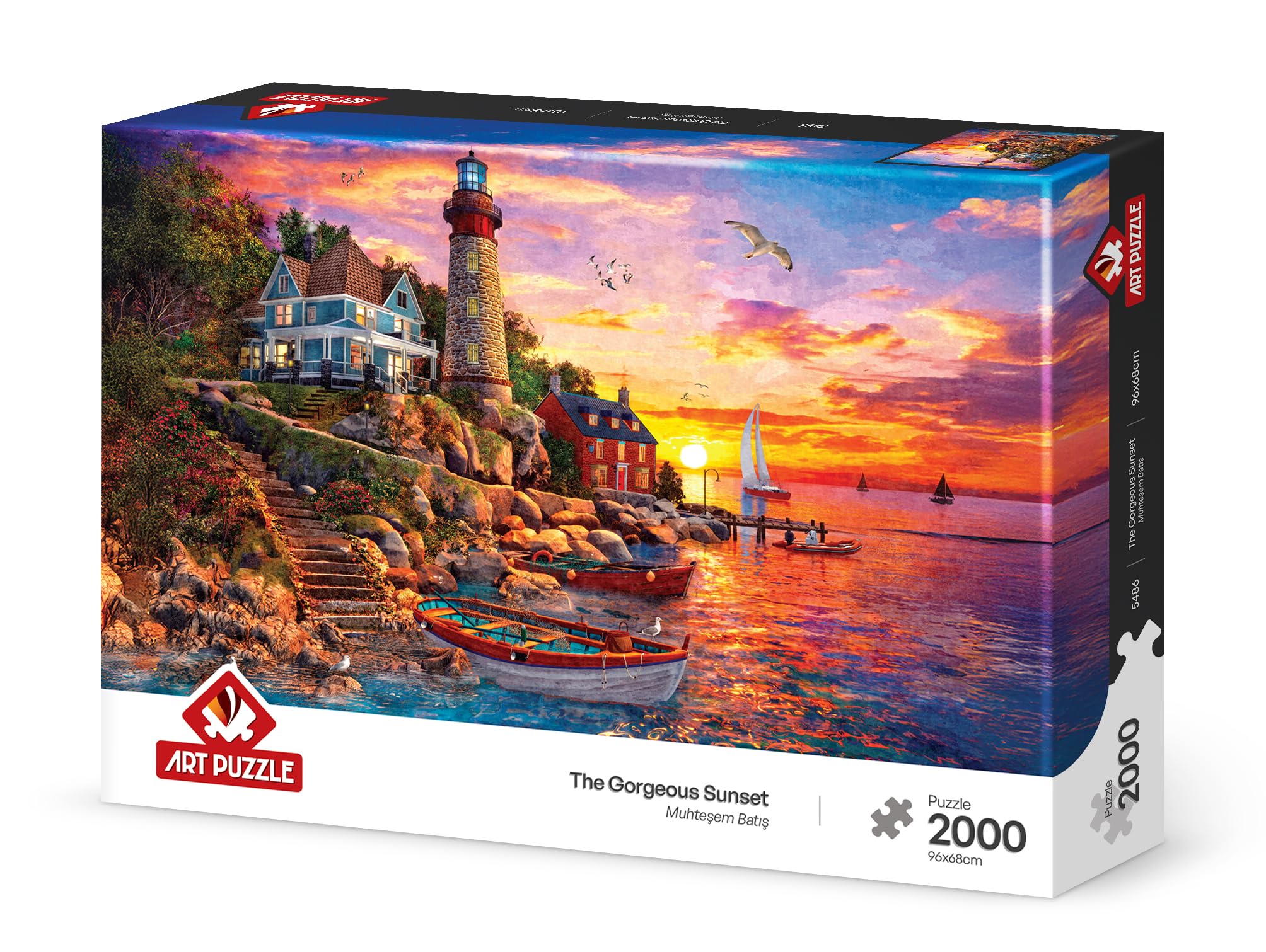 Art Puzzle Muhte?em Bat?? Rompecabezas 2000 Piezas Hermosa Puesta de Sol Marca 96X68 cm