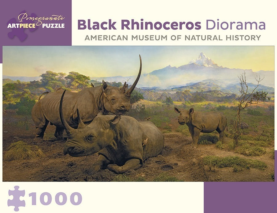 Rinoceronte Negro Diorama Rompecabezas Pomegranate 1000 Pzas