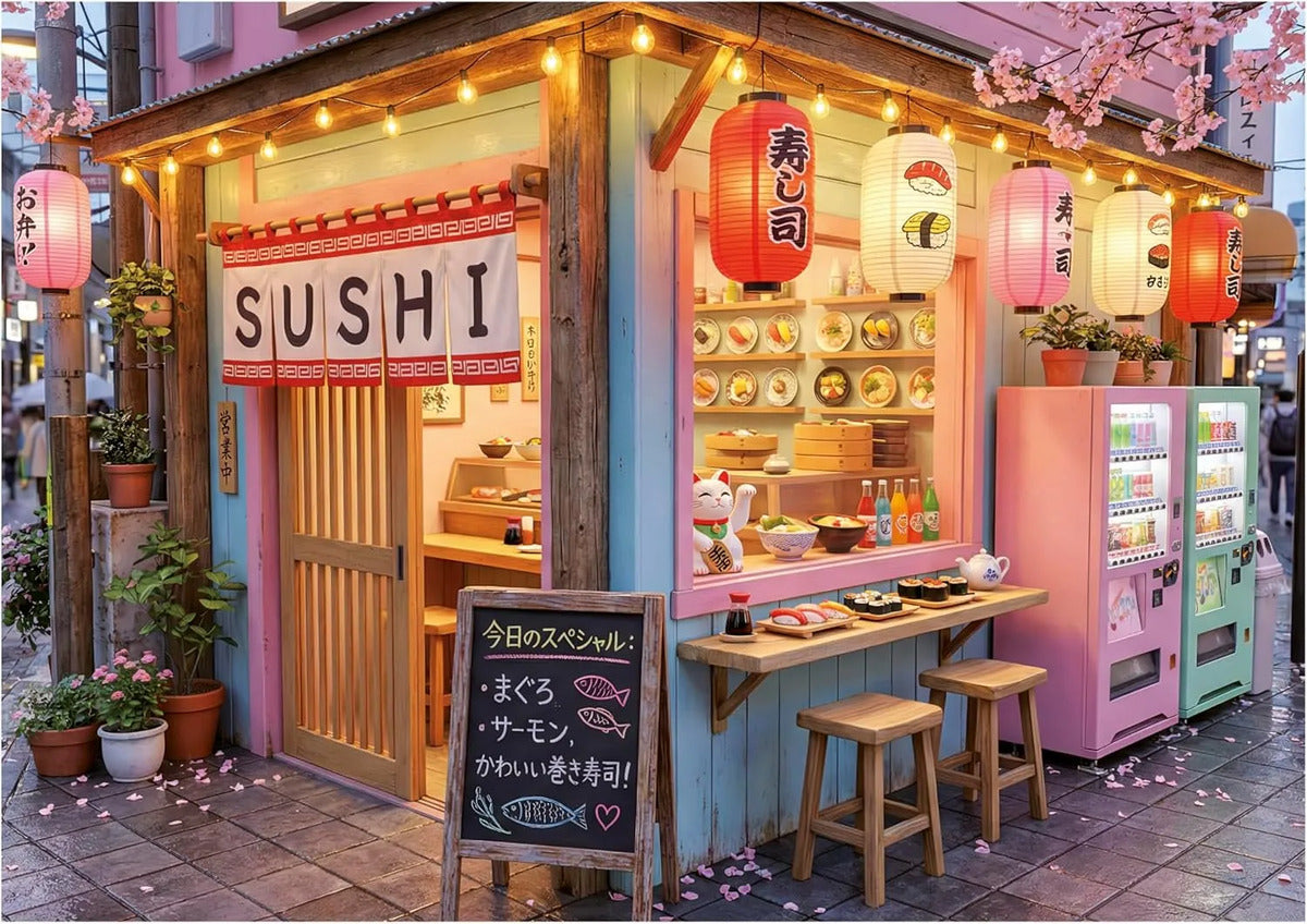 Rompecabezas Educa 1000 Piezas Restaurante De Sushi Kawaii