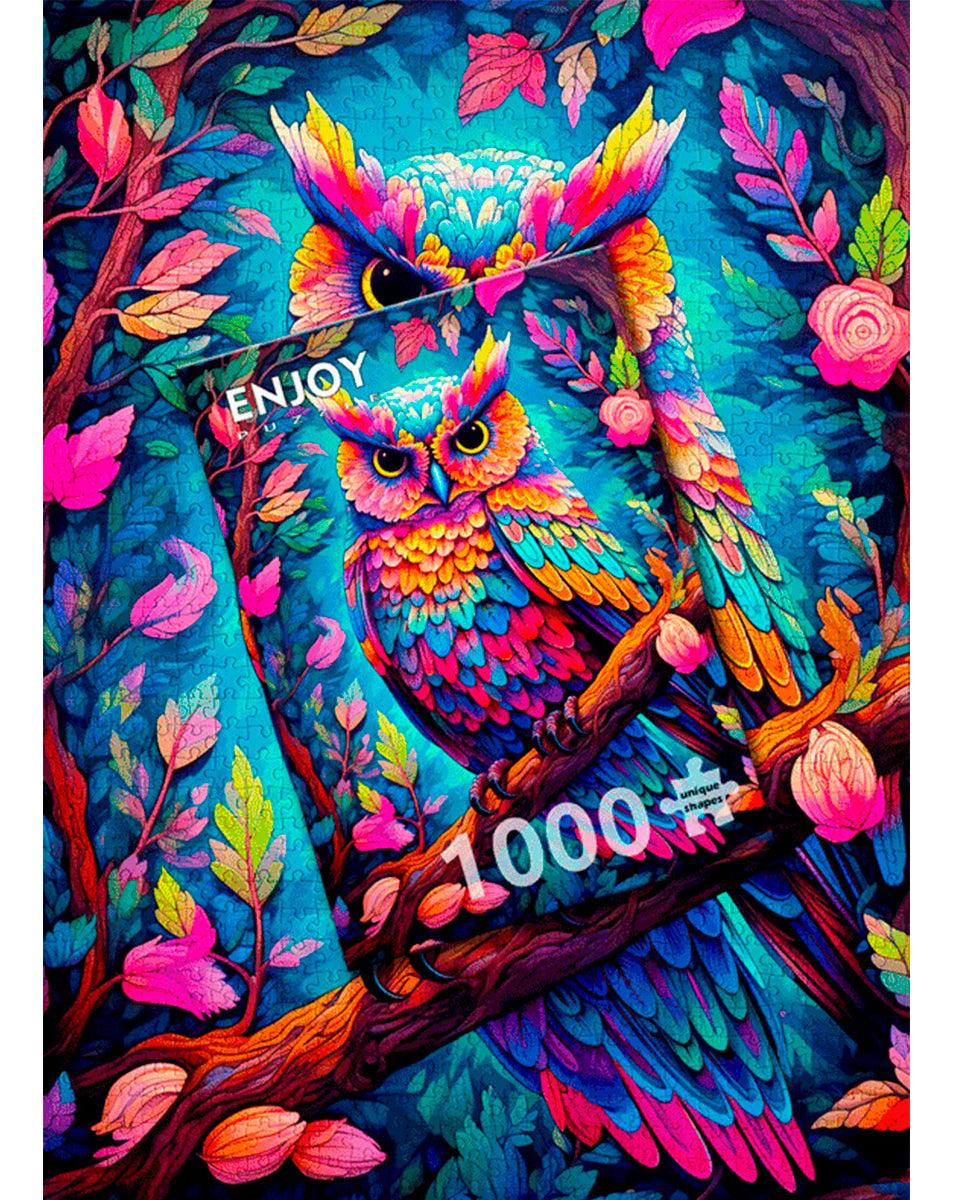 Rompecabezas Enjoy 1000 Piezas Búho De Colores