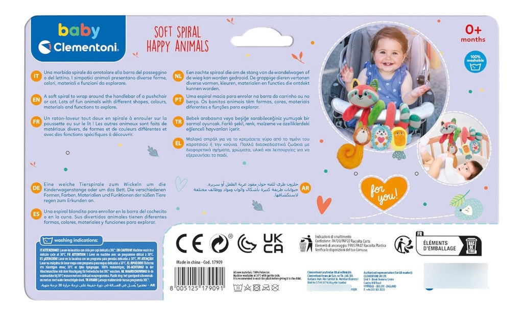 Baby Clementoni Soft Spiral Happy Animals