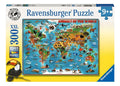 Rompecabezas Ravensburger Mapa Animales Del Mundo 300 Piezas Xxl