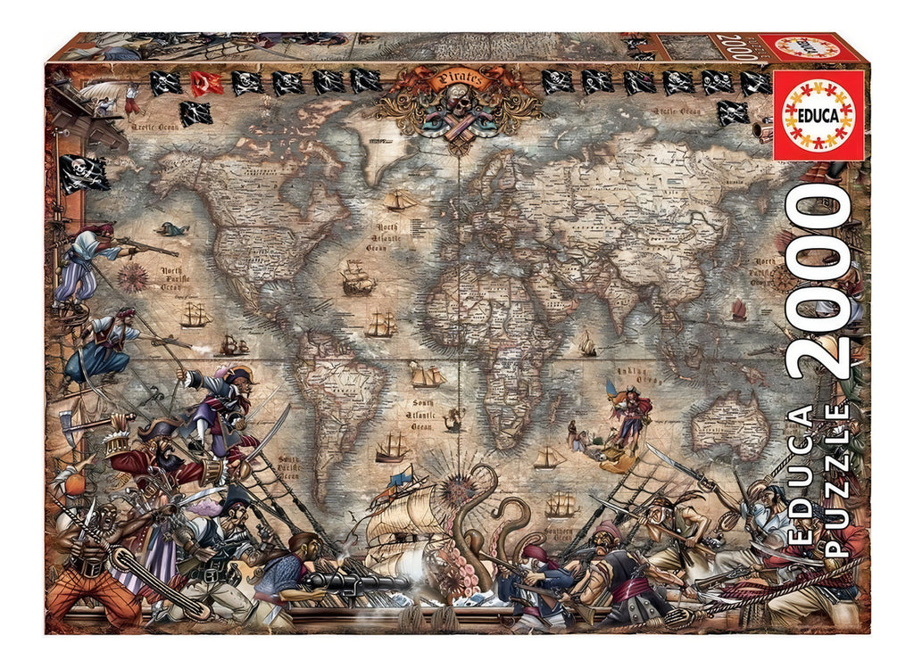 Puzzle Rompecabeza 2000 Pzas Mapa De Piratas Educa 18008