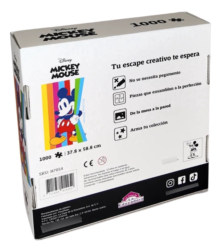 Rompecabezas Mickey De Colores 1000 Piezas De Plástico