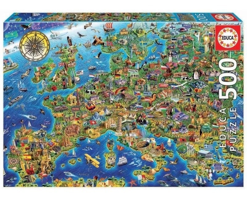Puzzle Rompecabeza 500 Piezas Mapa De Europa Educa 17962