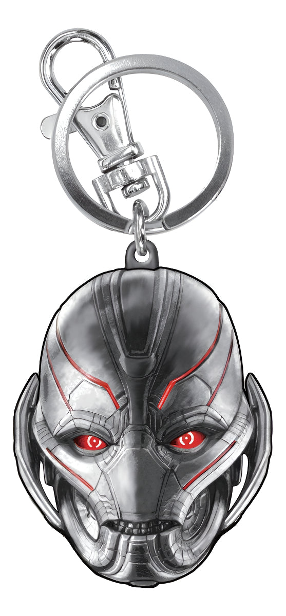 Llavero Ultron Marvel Monogram Acero Plateado Avengers Brillante 9cm
