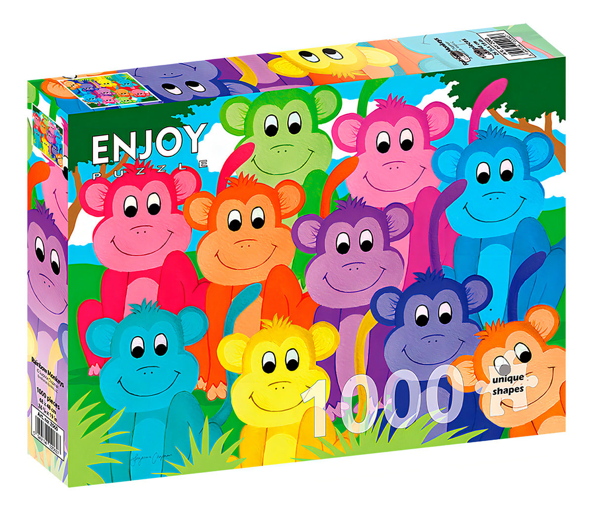Rompecabezas Enjoy Puzzle 1000 Piezas Temática Animal Arcoíris De Changuitos