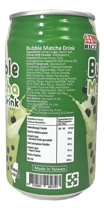 Bubble Milk Tea Té Matcha Con Tapioca Rico Tung Shaing Foods