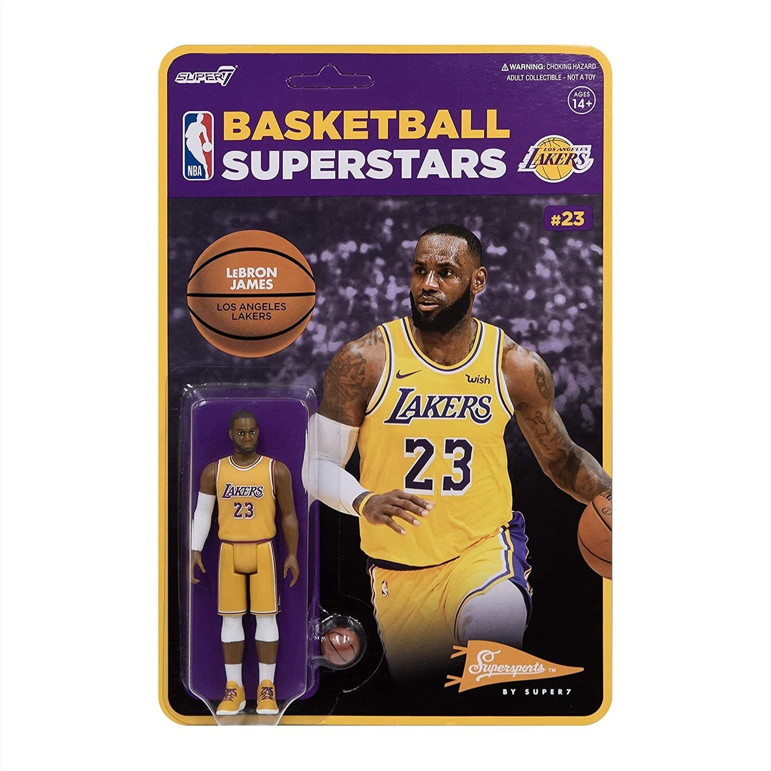 Super 7 NBA Lebron James (Lakers) Figura de acción superdeportiva de 9,5 cm