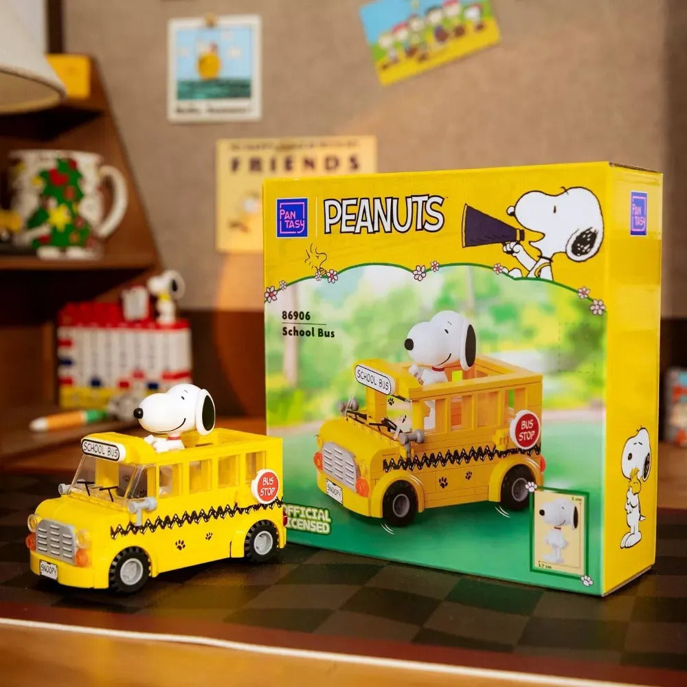 Set De Bloques Construcción Autobús Escolar Snoopy Pantasy
