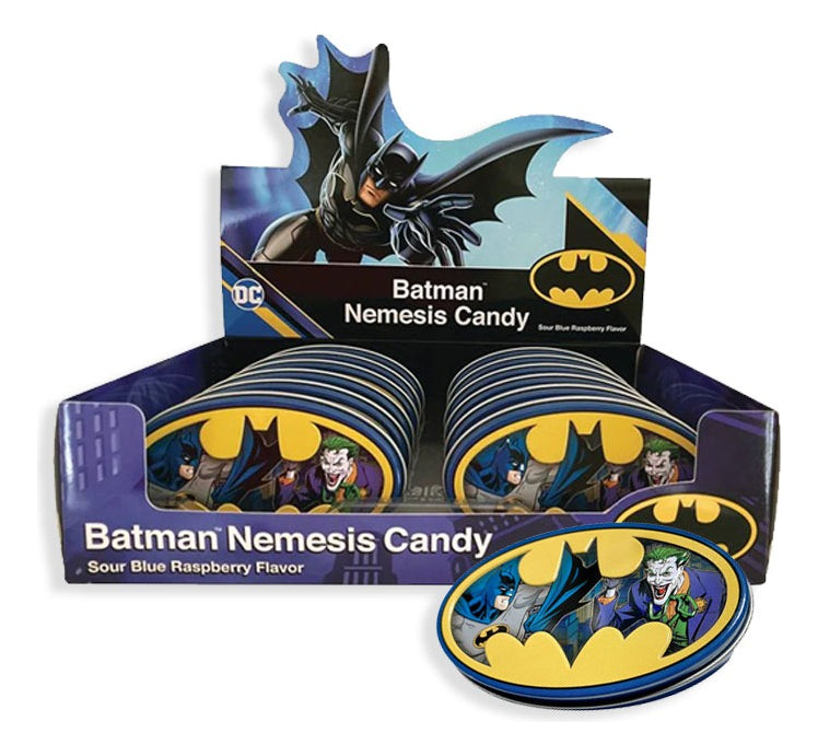 Display Lata De Dulces Dc Comic Batman Nemesis 12 Piezas