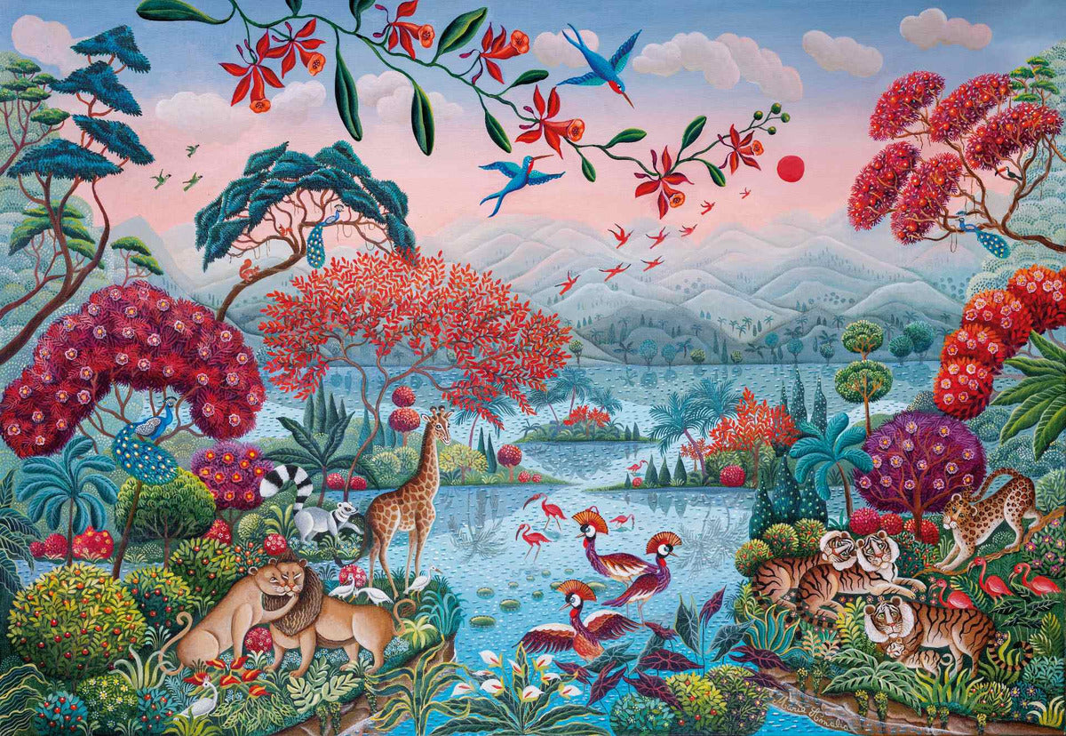 Rompecabezas La Jungla De Paz 2000 Pz Clementoni Italia Gran Reto Arte Tranquilidad En La Selva