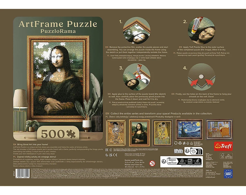 Rompecabezas Da Vinci Mona Lisa Marco Impreso Trefl 500 Pzs