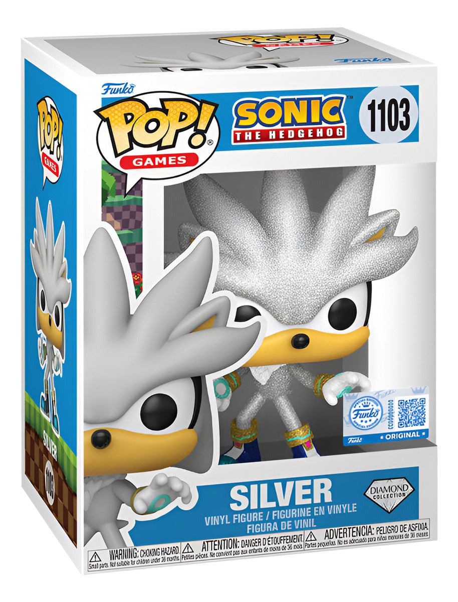 Funko Pop Silver #1103 Diamond Exclusivo Sonic The Hedgehog