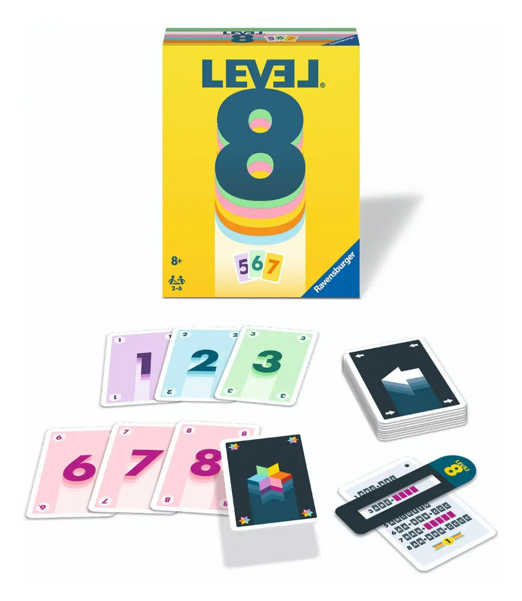Juego De Cartas Level 8 Clásico Para 2 A 6 Jugadores | Fácil De Aprender Y Con Reglas Sencillas | Partidas Dinámicas Y Entretenidas | Avanzas Por Niveles | Ravensburger
