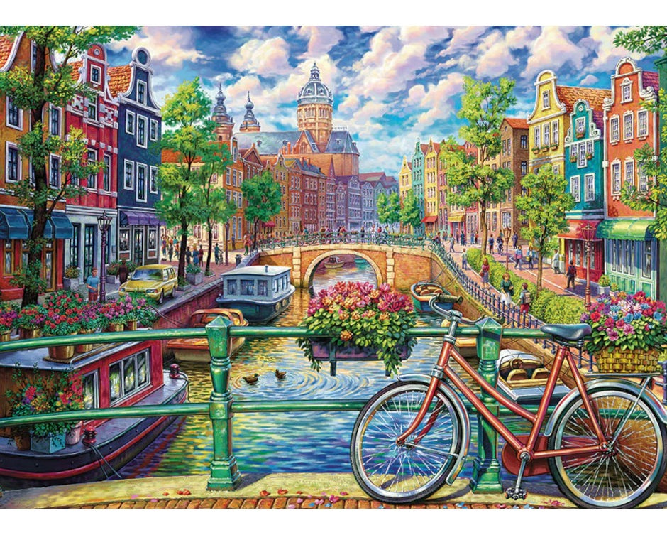 Rompecabezas Canal De Ámsterdam Cobble Hill 1000 Piezas