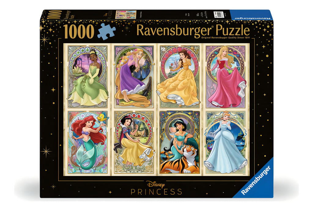 Rompecabezas Disney Princesas Modernistas Art Nouveau | 1000 Piezas Ravensburger | Corte Preciso Y Acabado Antirreflejante