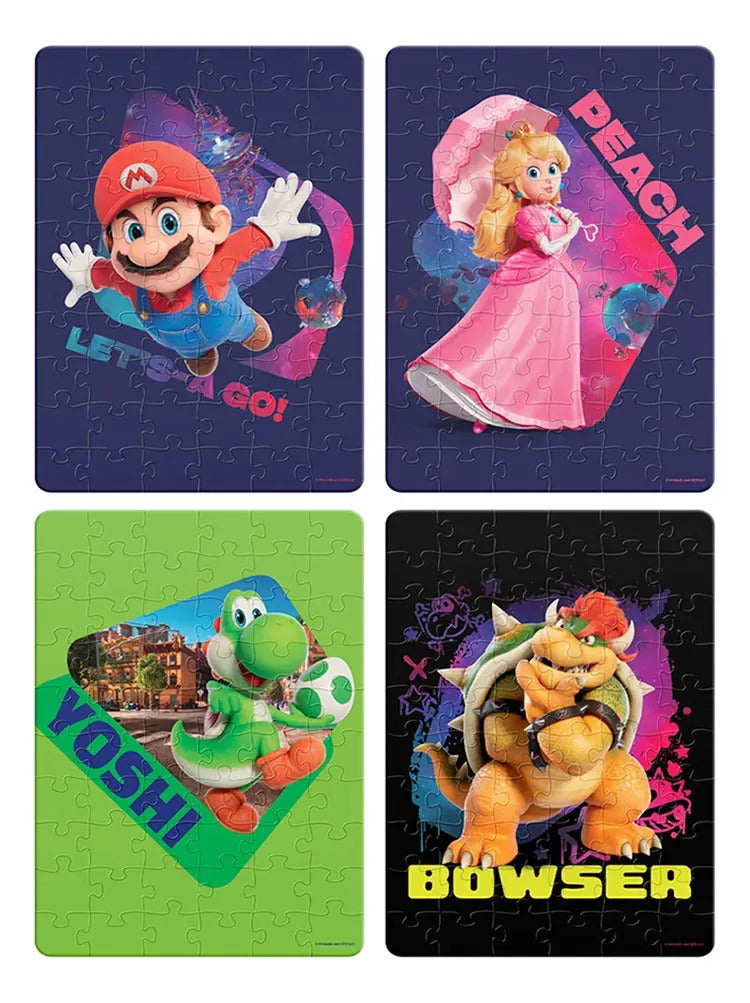 Rompecabezas Nintendo Super Mario La Película 4 En 1 60 Piezas 3+ Años 28x38 Cm Juguete Infantil Regalo Niños