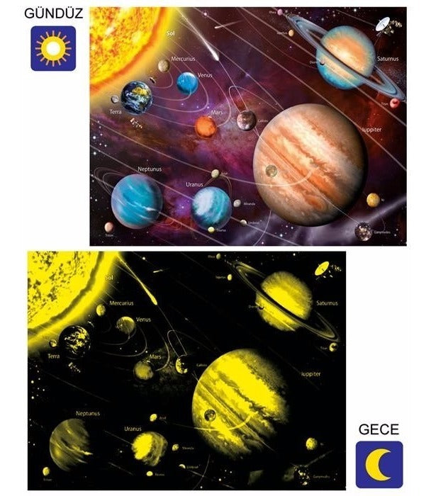 Rompecabezas Educa 1000 Piezas Sistema Solar Neón Fluorescente