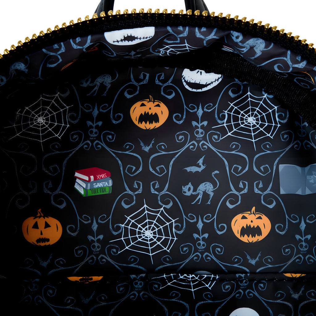 Loungefly Minibackpack Scientific Method Jack Glows In The Dark The Nightmare Before Christmas Color Negro Diseño De La Tela Lisa Liso