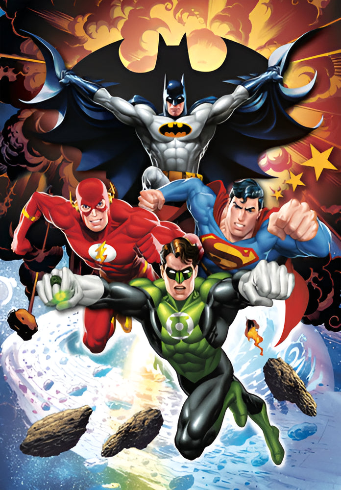 Rompecabezas Batman Flash Superman Linterna Verde 104 Pz Clementoni Italia Superheroes Green Lantern