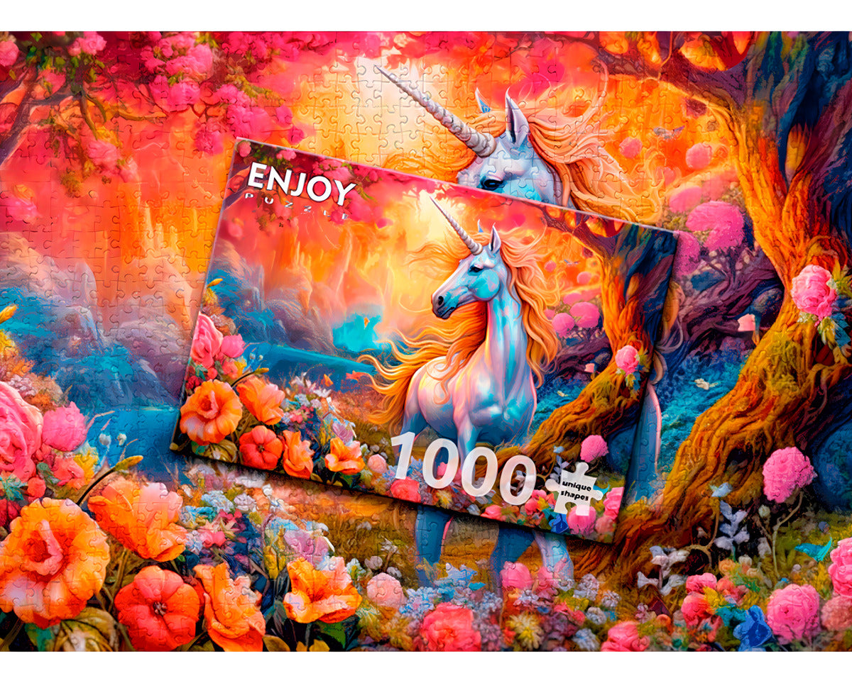 Rompecabezas 1000 Piezas Unicornio Encantado Enjoy Puzzle Cartón