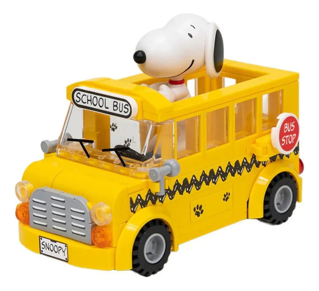 Set De Bloques Construcción Autobús Escolar Snoopy Pantasy