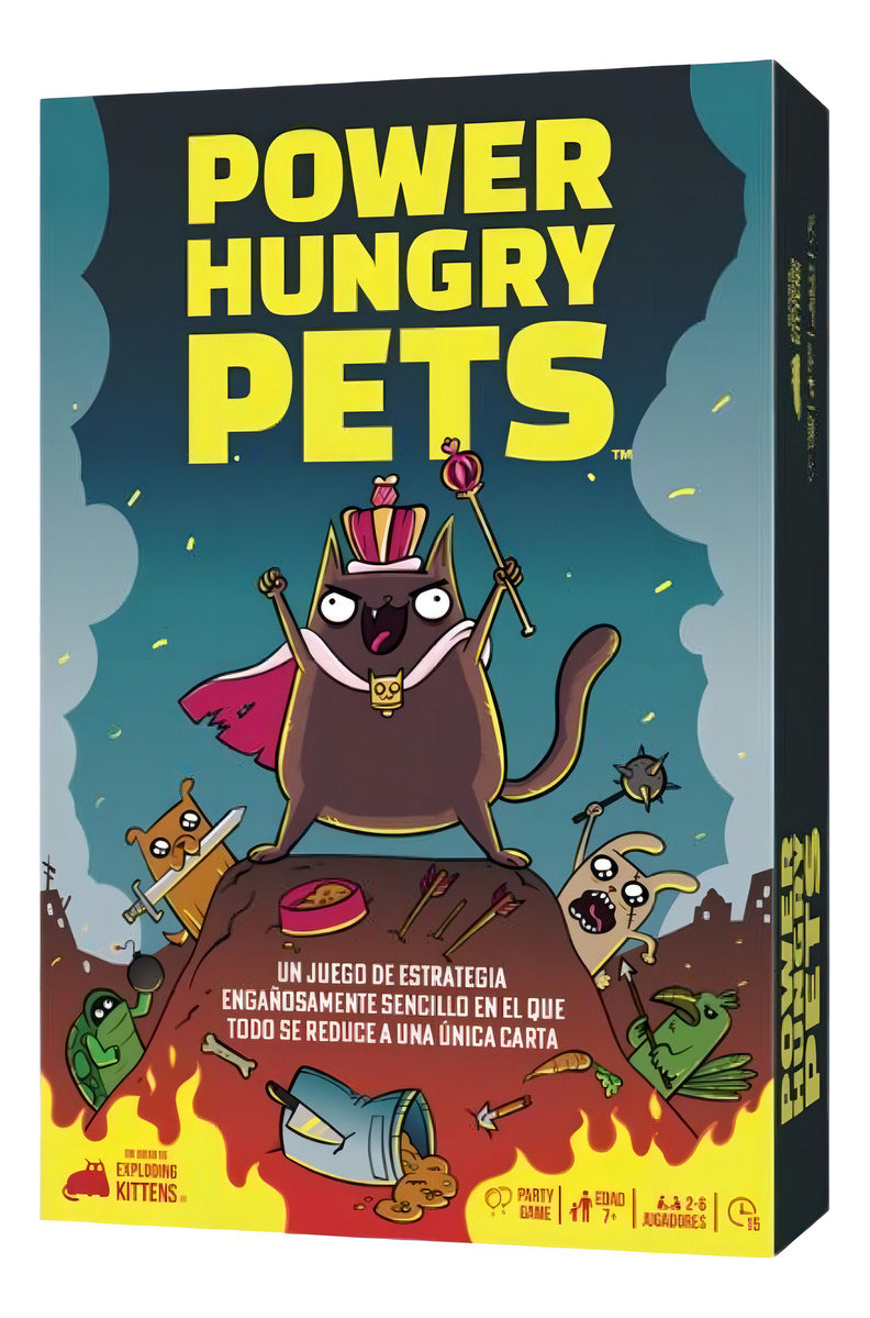 Power Hungry Pets Juego De Estrategia Exploding Kittens Para 2 A 6 Jugadores Con Cartas Y Fichas En Español