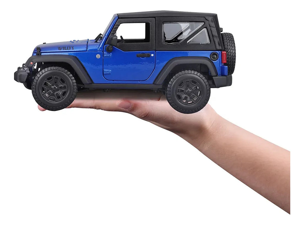 Vehículo A Escala 1/18 2014 Jeep Wrangler Maisto Azul