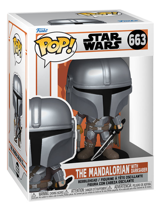 Funko Pop! The Mandalorian - Mandaloriano Con Sable Oscuro