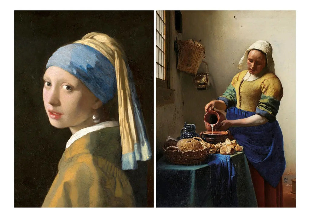 Rompecabezas 2×1000 Joven De La Perla + La Lechera Vermeer