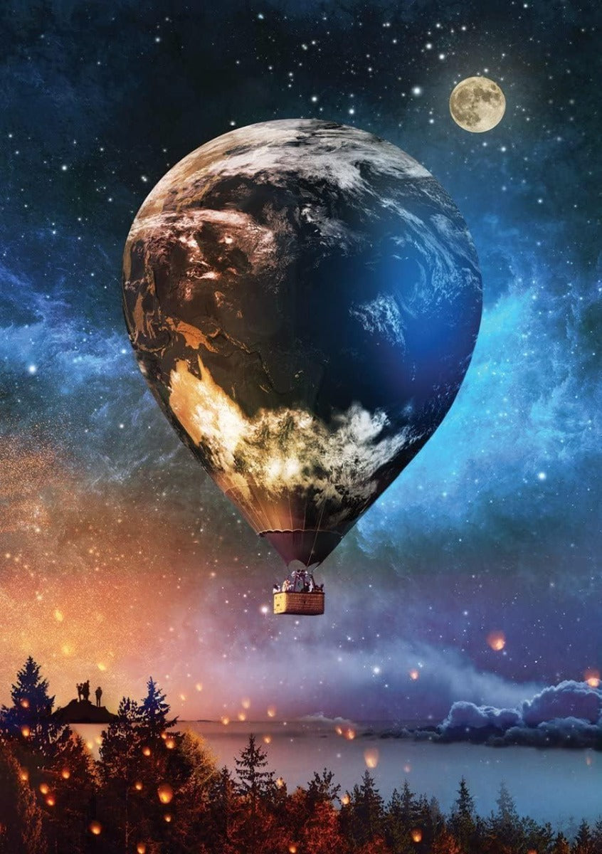 Viaje En Globo A La Luna Neón Art Puzzle 1000 Piezas 5013
